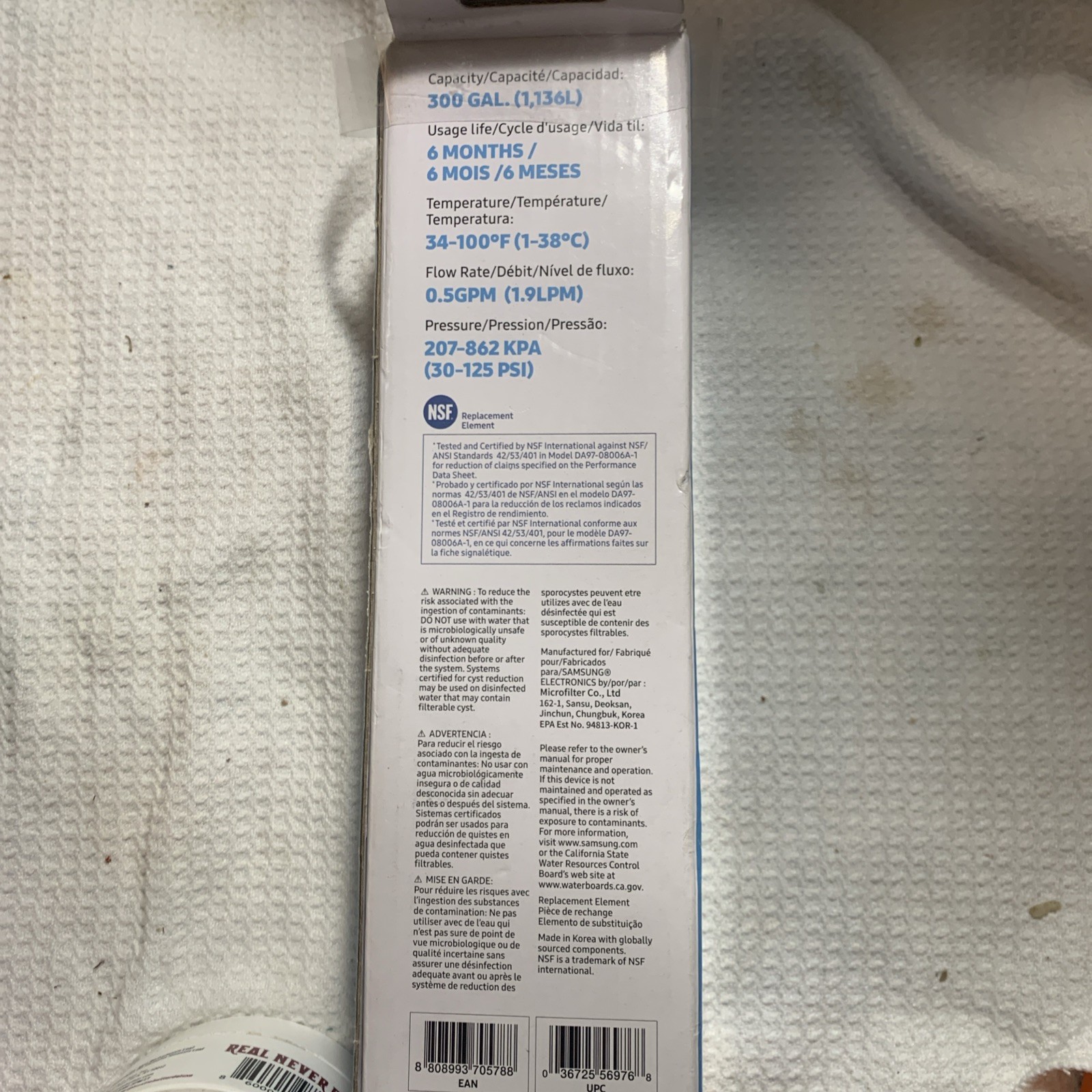 1 PACK Genuine Samsung DA29-00020B HAF-CIN/EXP-REFRIGERATOR Water Filter,USA