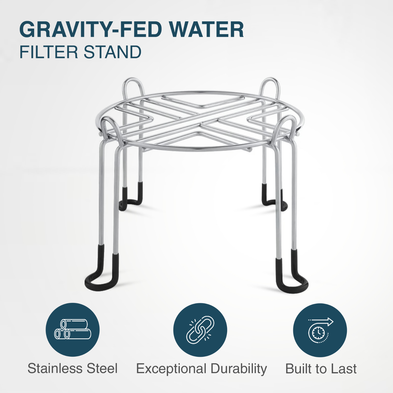 ARMOUR Water Filter Stand – 6″ Stainless Steel Base for Water Filtration Systems