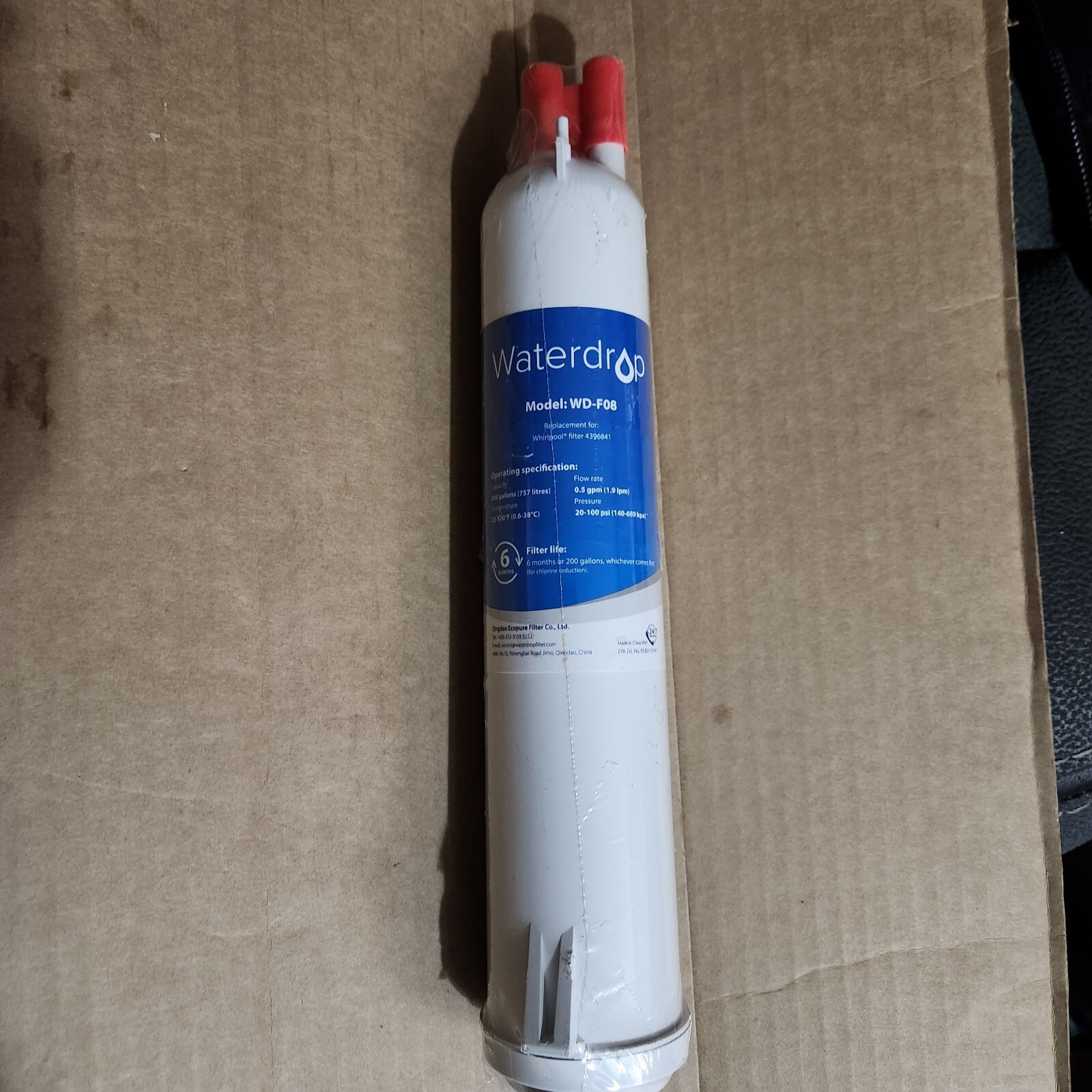 Waterdrop WD-F08, Refrigerator Water Filter, Fits Kenmore® 46-9083, 46-90309