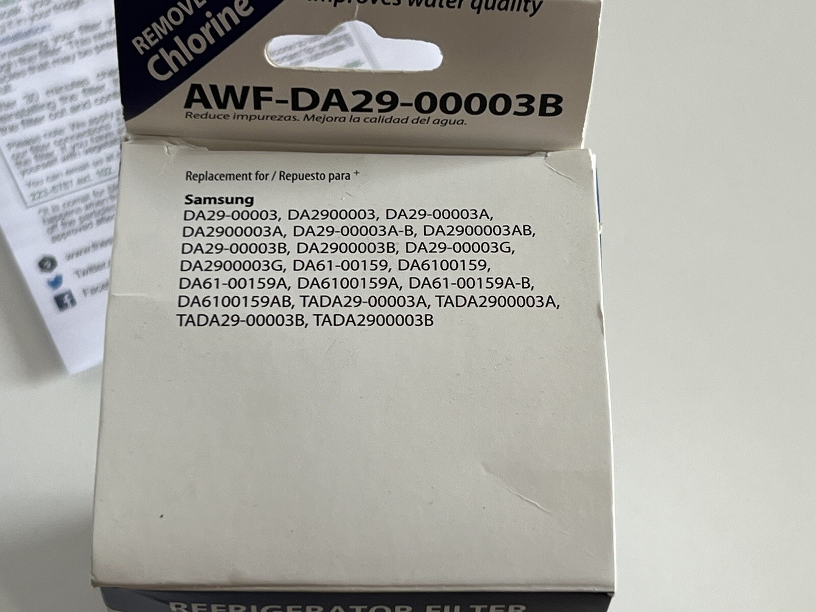 Lot of 2 Aquarius Replacement Refrigerator Filter for Samsung DA29-00003B