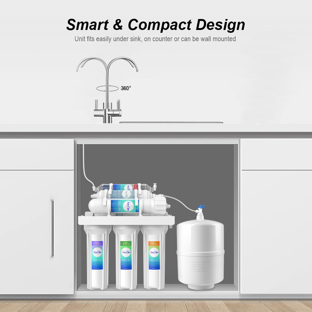 Simpure 6 Stage Alkaline Under Sink Reverse Osmosis Water Filter System Drinking