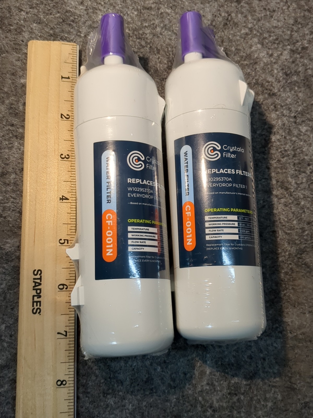2 Pk Replacement Filters-Drinking Water EDR1RXD1, P8RFWB2L, W10295370A, CF001N