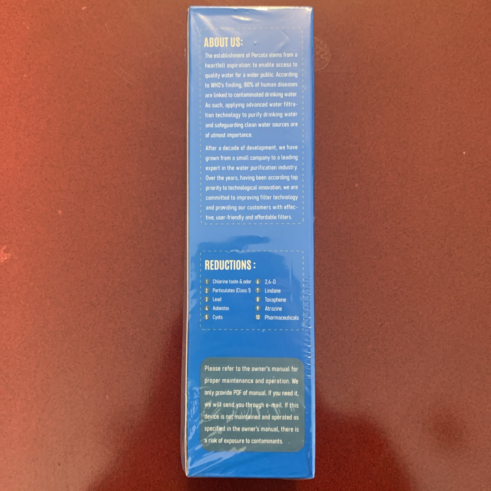 Percola PCL-20 Refrigerator Water Filter NEW SEALED In Box