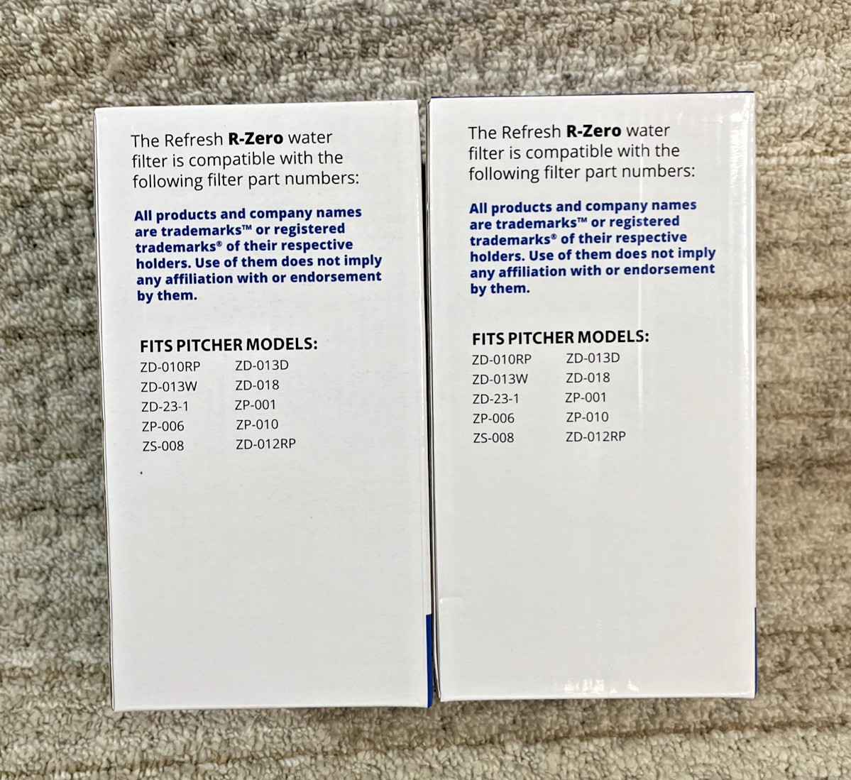 Refresh ZR-001, 5 Stage Replacement Water Filters for ZeroWater Pitchers 2 Pack