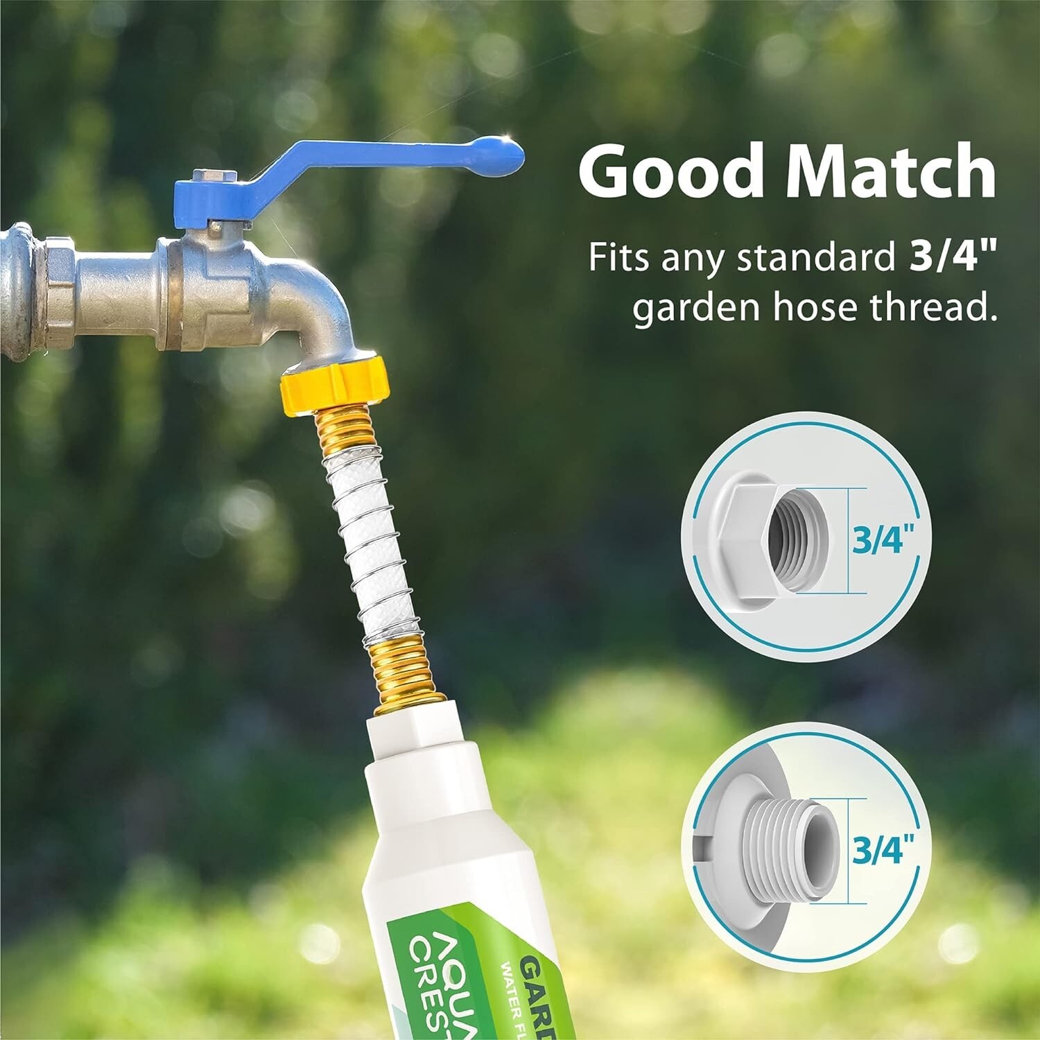 AQUACREST Hose Water Filter with Hose Protector,Reduces Chlorine, dor, Calcium