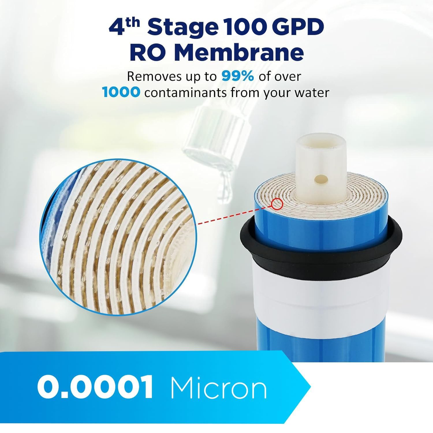 1-Year Replacement 6-Stage Alkaline 100 GPD Reverse Osmosis Water Filter 10 Pack