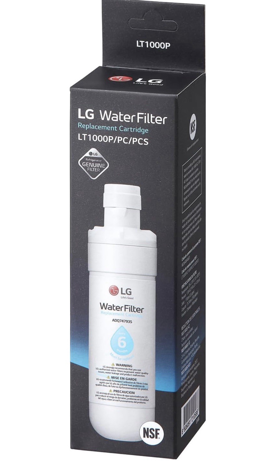 Genuine LG LT1000P/PC/PCS Water Filter Replacement Cartridge NEW SEALED