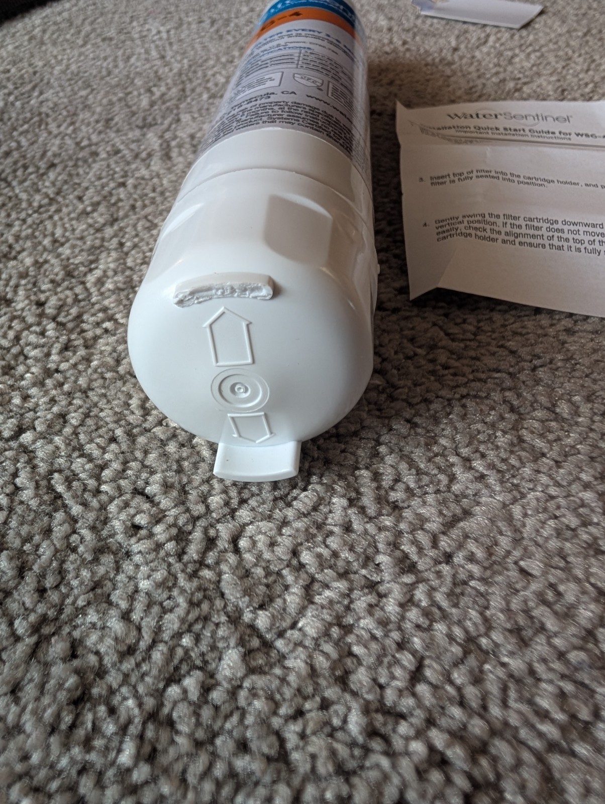 Water Sentinel 1 Replacement Refrigerator Filter WSG-4 New Open See Description