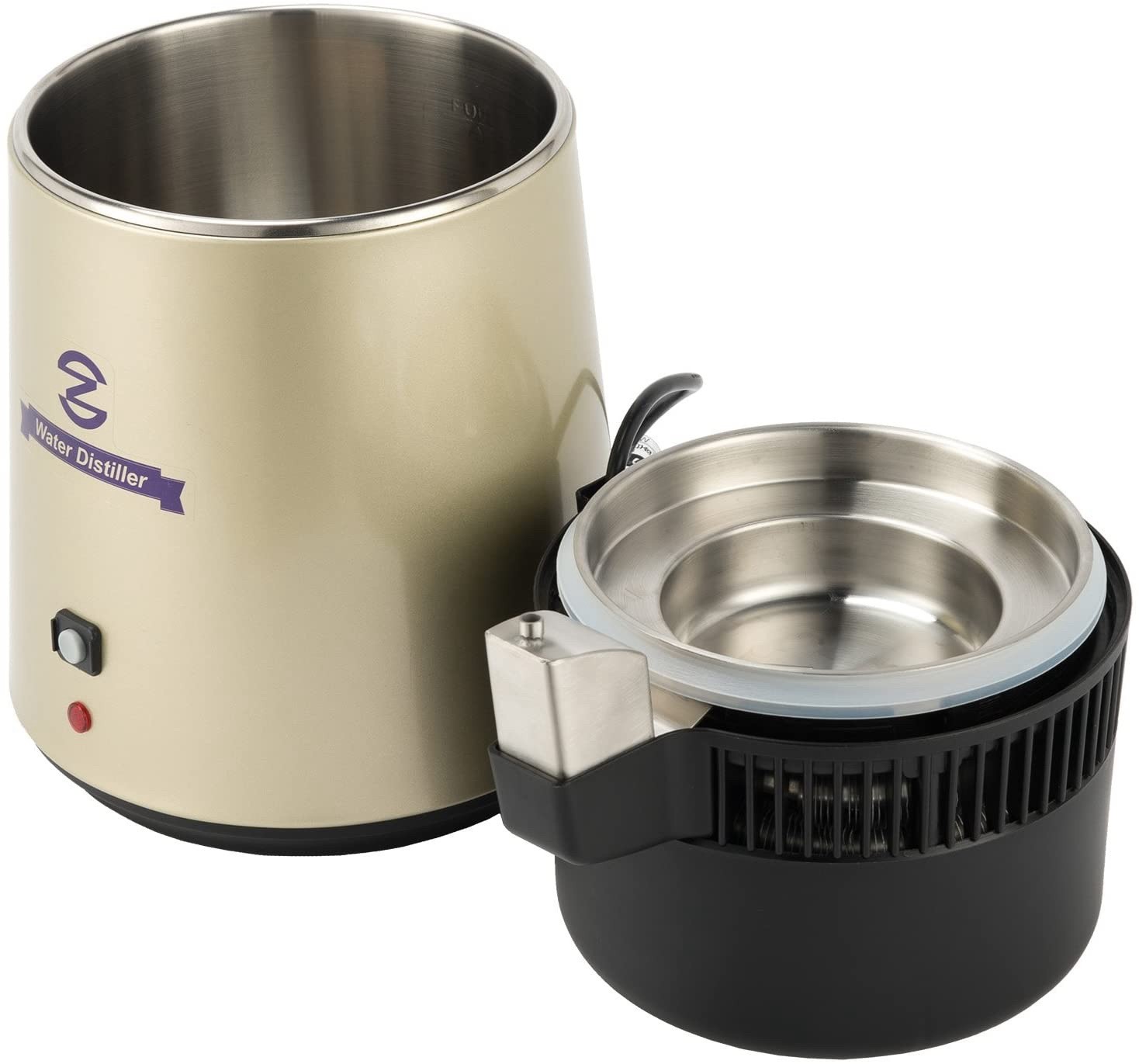 CO-Z 1.1 Gal Water Distiller 750W Glass & Stainless Steel Purifier Gold