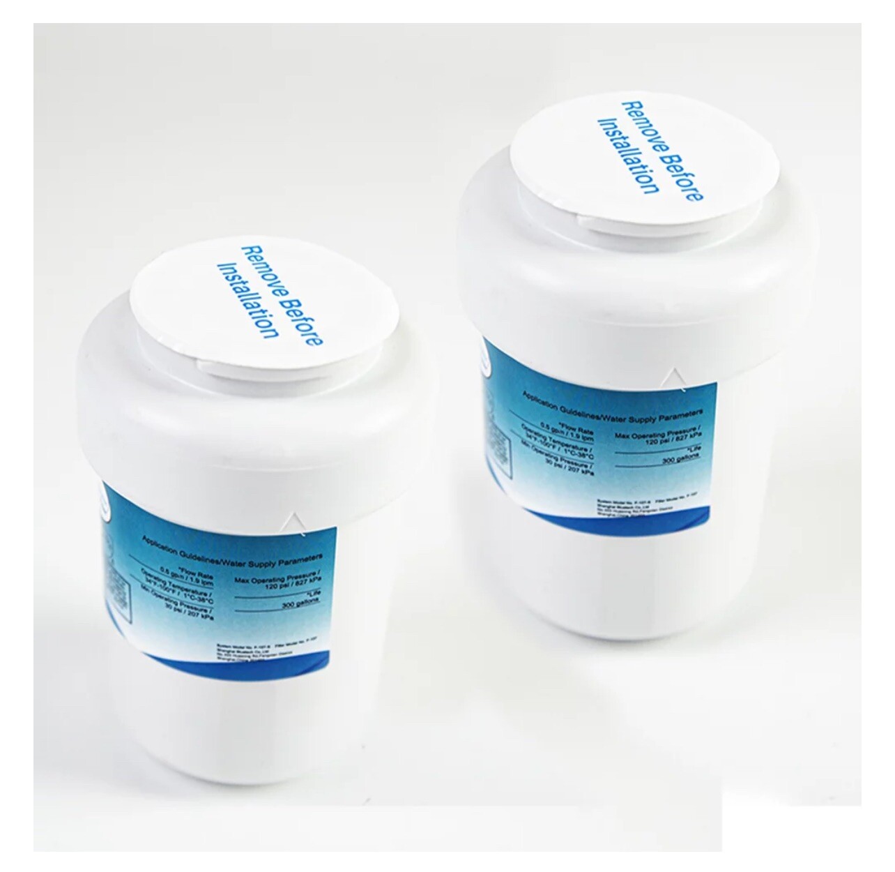 Great Value F-107-2 Refrigerator Water Filters Two Pack GE, 3.54” Height, 300gal