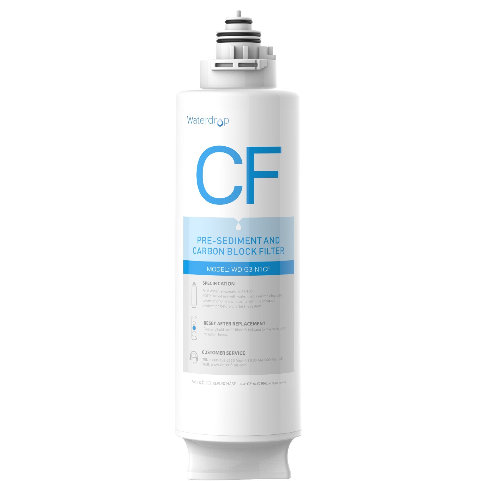 Waterdrop WD-G3-N1CF Filter, Replacement for WD-G3-W Reverse Osmosis System