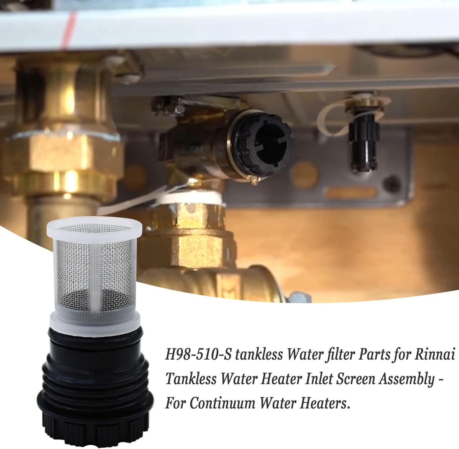 H98-510-S tankless Water Filter Parts for Rinnai 1, (2 pack)