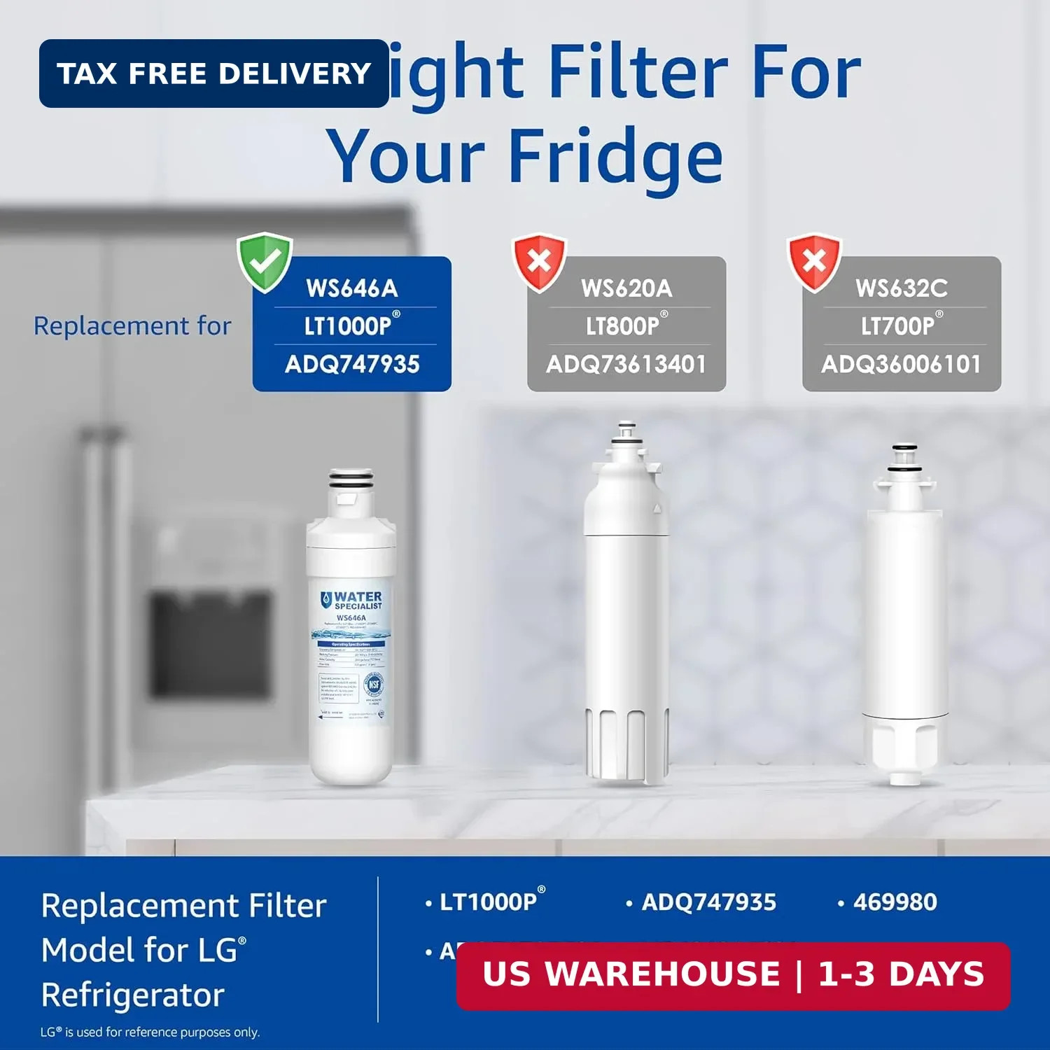 Waterspecialist Replacement for LG® LT1000P®, LT1000PC, ADQ747935, LFCC22426S, L