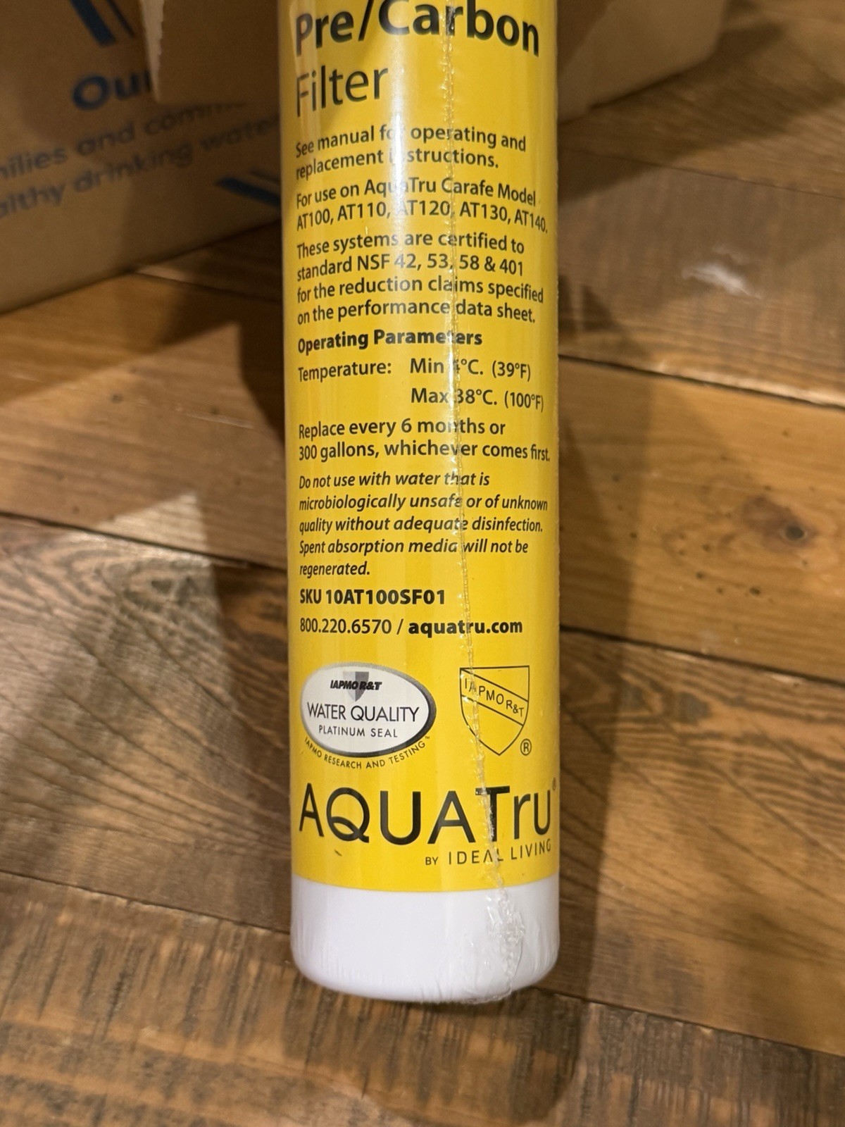 AQUA TRU Carafe AT100 1-2 Stage Pre/Carbon Filter 10AT100SF01 New BOX BOTTLE