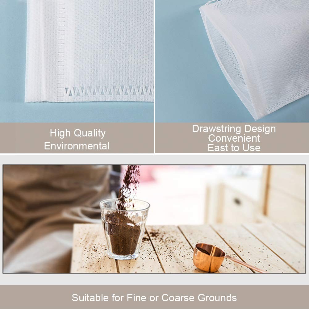 YQL Cold Brew Coffee Filter,50PCS 6X10 Inch No Mess 6X10inch, White