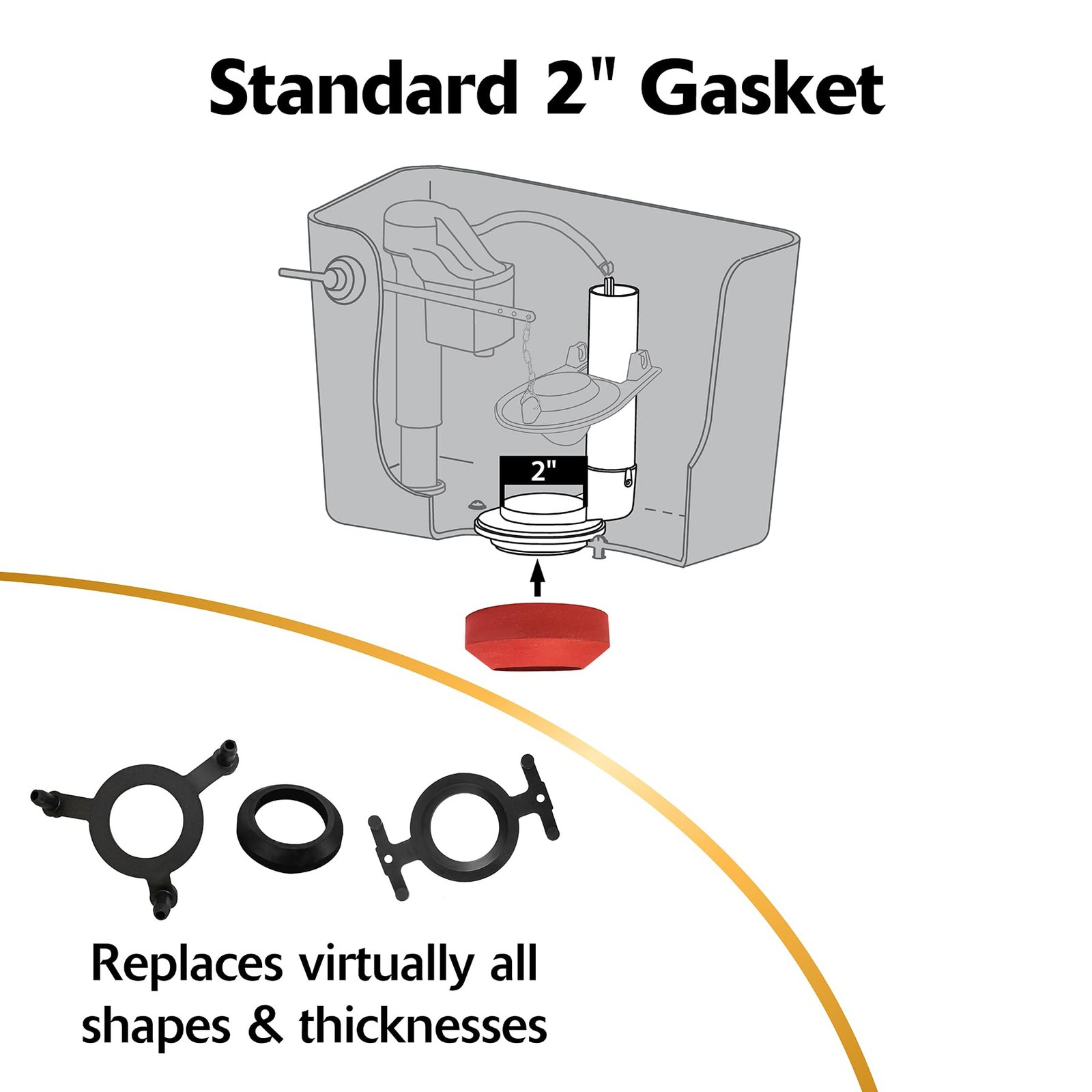 Black 2-inch Complete Toilet Repair Kit, 4010XP, 2X Long-Life, Fixes Leaks