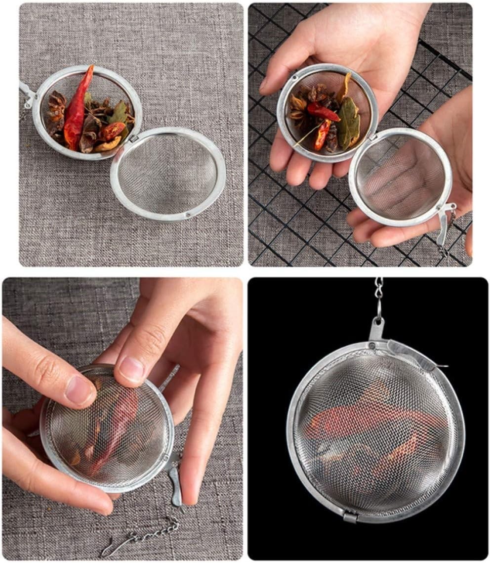 3pcs Stainless steel fine mesh seasoning ball kitchen soup spice stew filter …