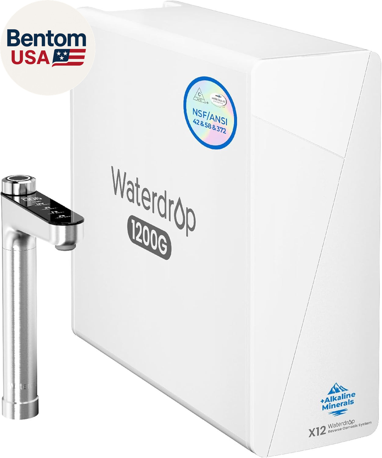 X12 Alkaline Mineral Reverse Osmosis System, NSF/ANSI 42&58&372 Certified, 1200