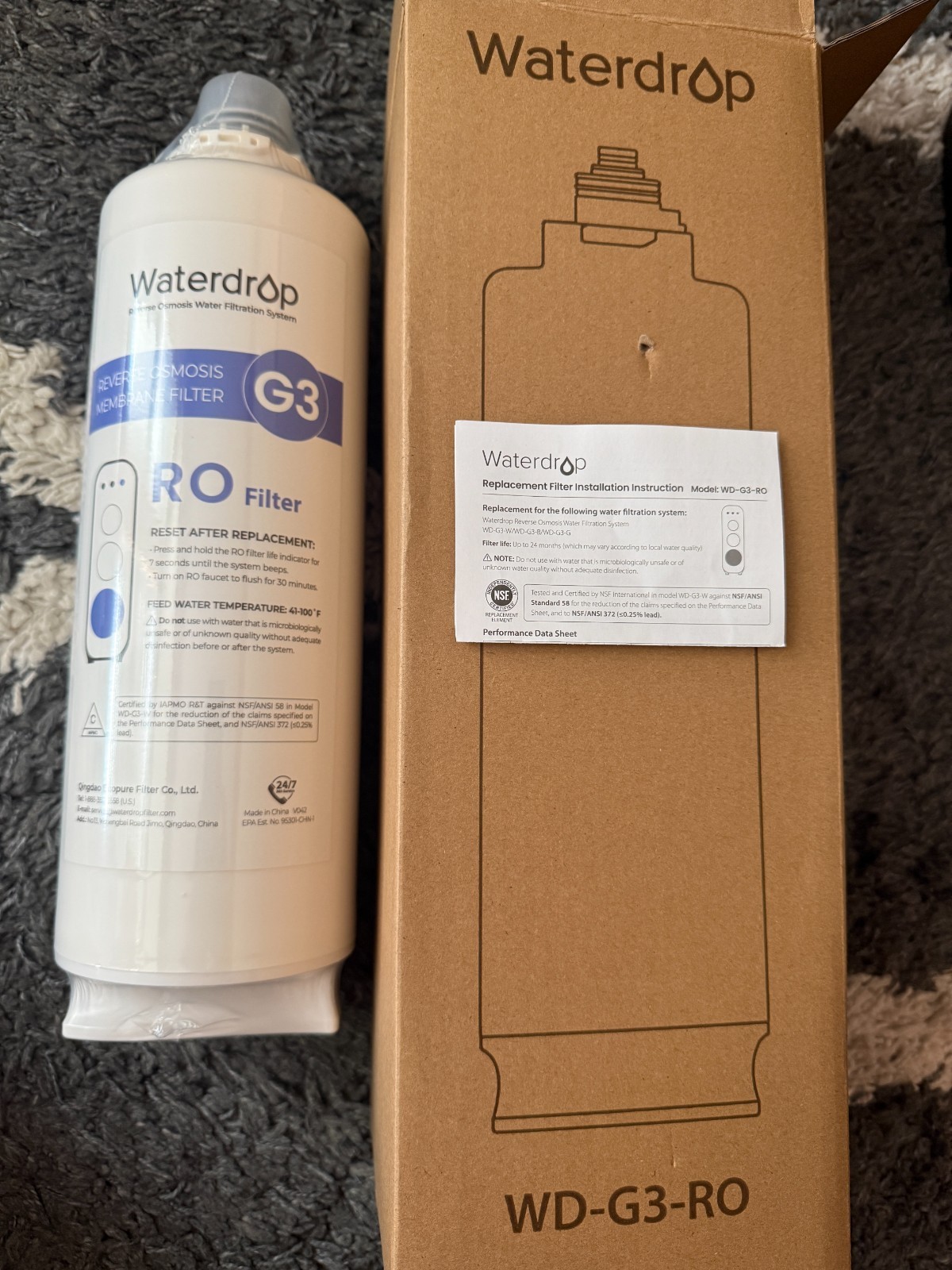 Waterdrop WD-G3-RO Reverse Osmosis Membrane Filter