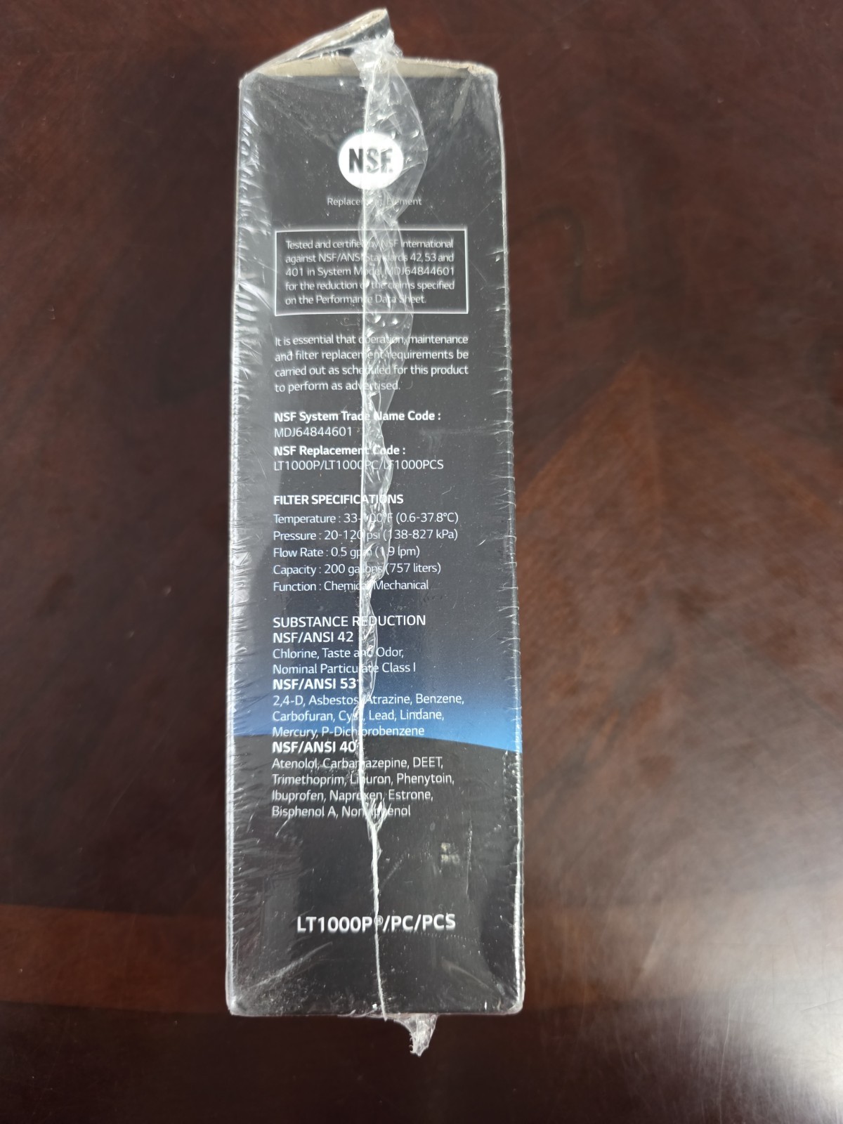 New/Sealed Genuine OEM LG Water Ice Filter Replacement Cartridge LT1000P/PC/PCS
