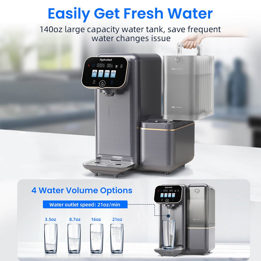 Hydrofast C100 Water Filters & 41-100.4°F Countertop Reverse Osmosis System,