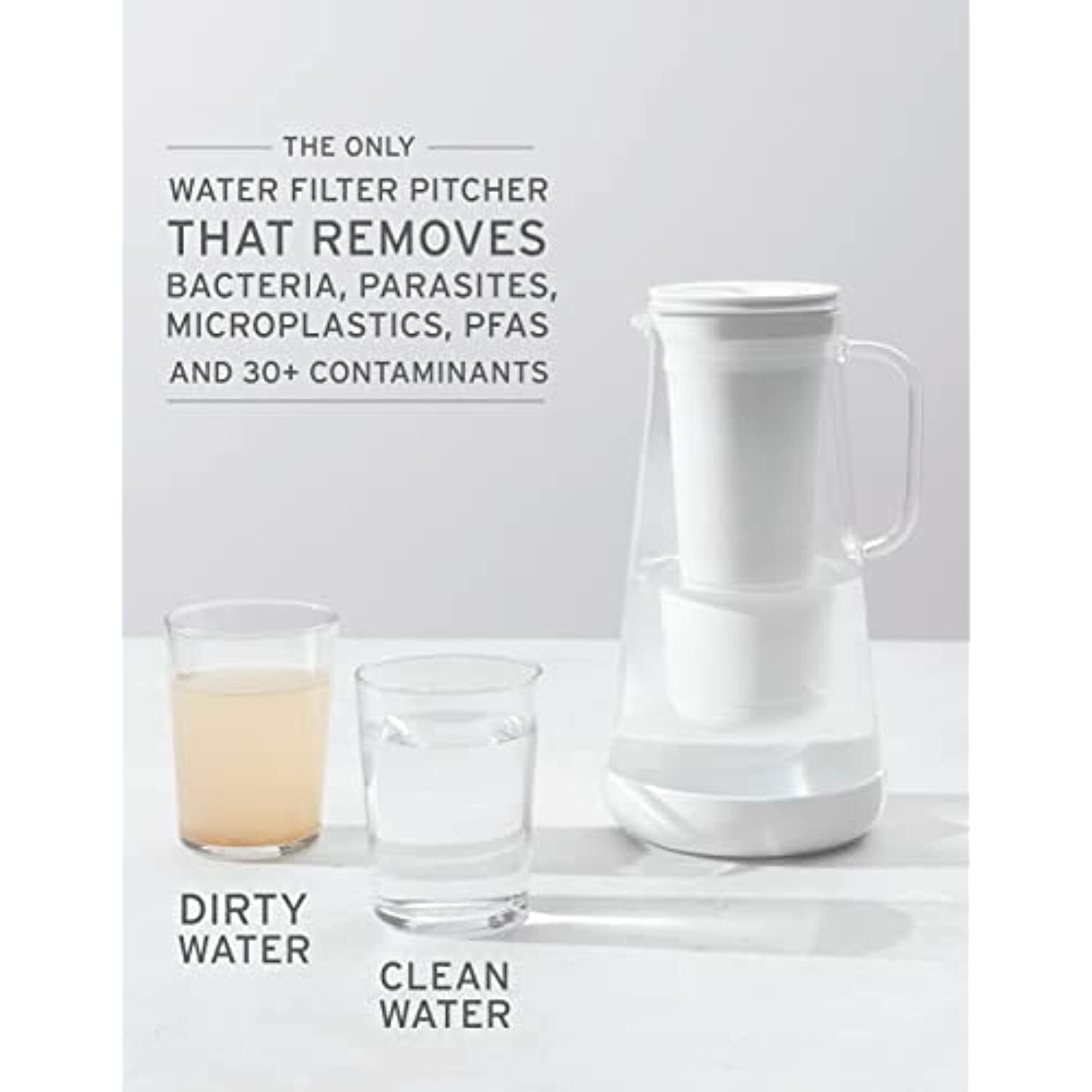 LifeStraw Home Pitcher BPA Free Plastic 7 Cup White