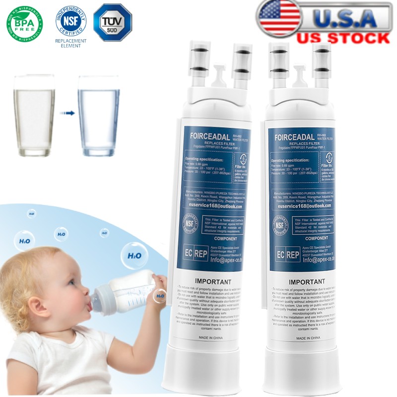 For Frigidaire FPPWFU01 PWF-1 Refrige PurePour Water &Ice Filter 2PACK