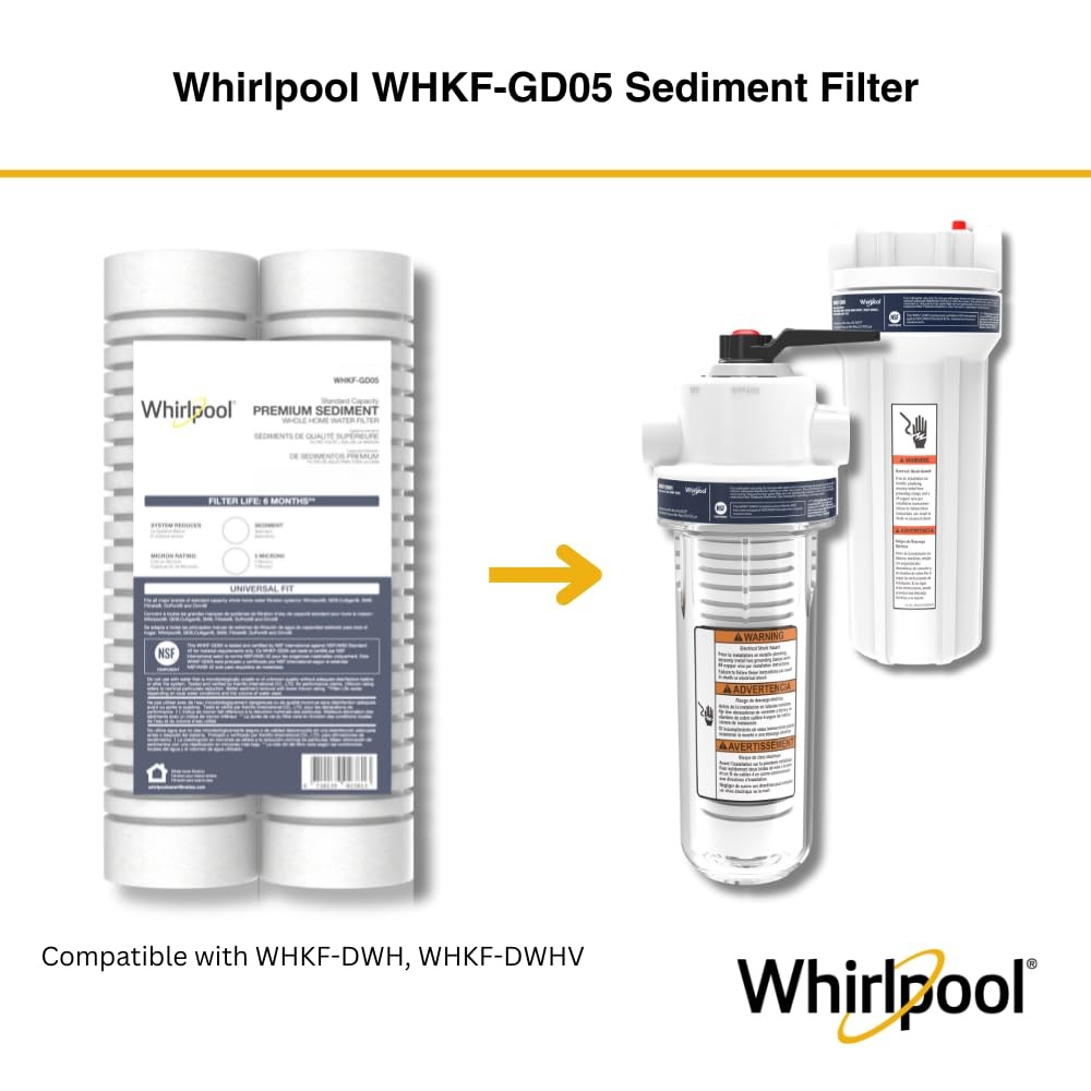 Whirlpool 10″ x 2.5″ Whole Home Standard Capacity Sediment Filters WHKF-GD05