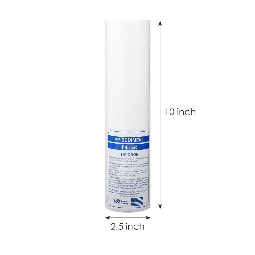 4/8x 1/5 Micron 10″ x 2.5″ PP Sediment Water Filter Whole House Cartridge