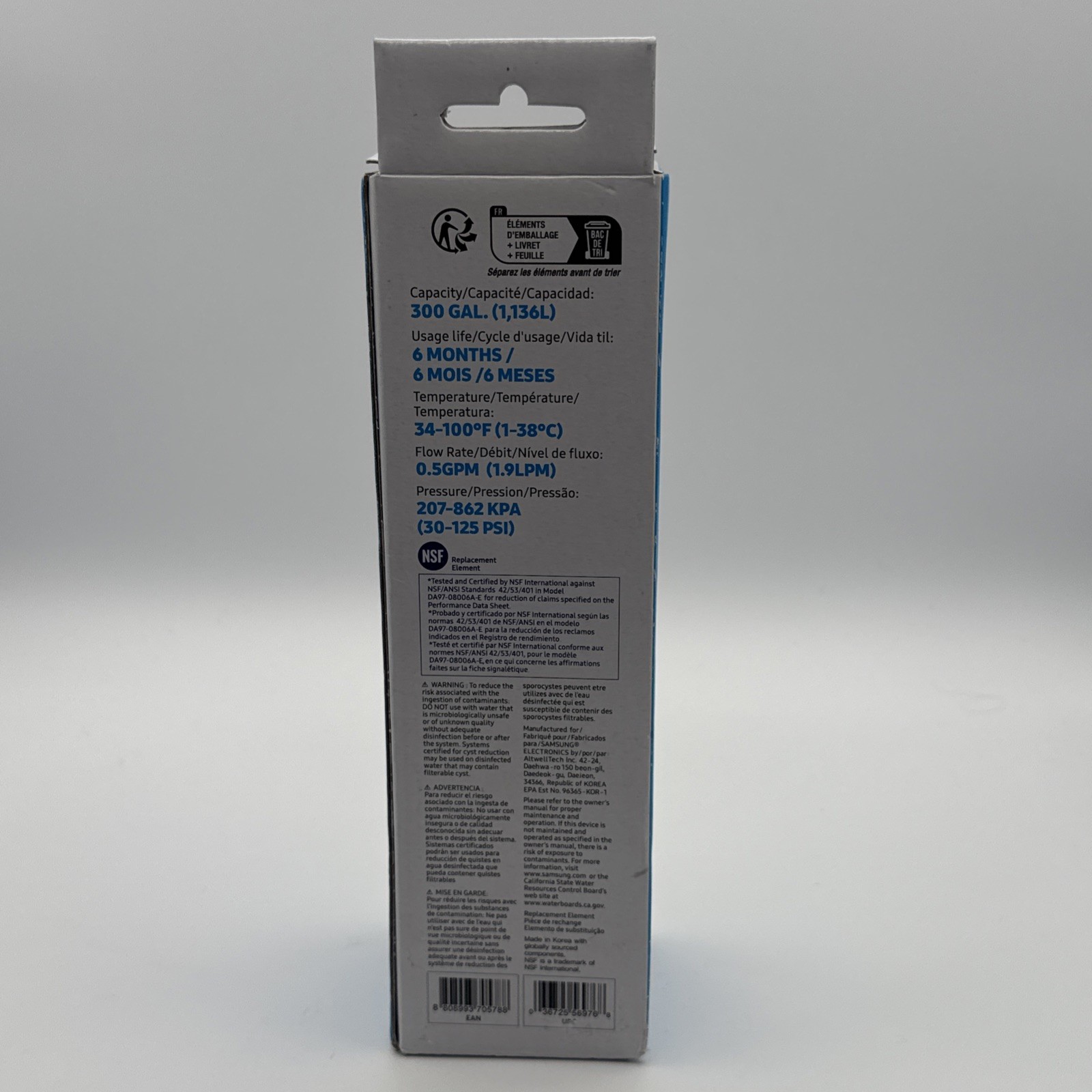 Samsung DA29-00020B HAF-CIN/EXP Refrigerator Ice & Water Filter Genuine