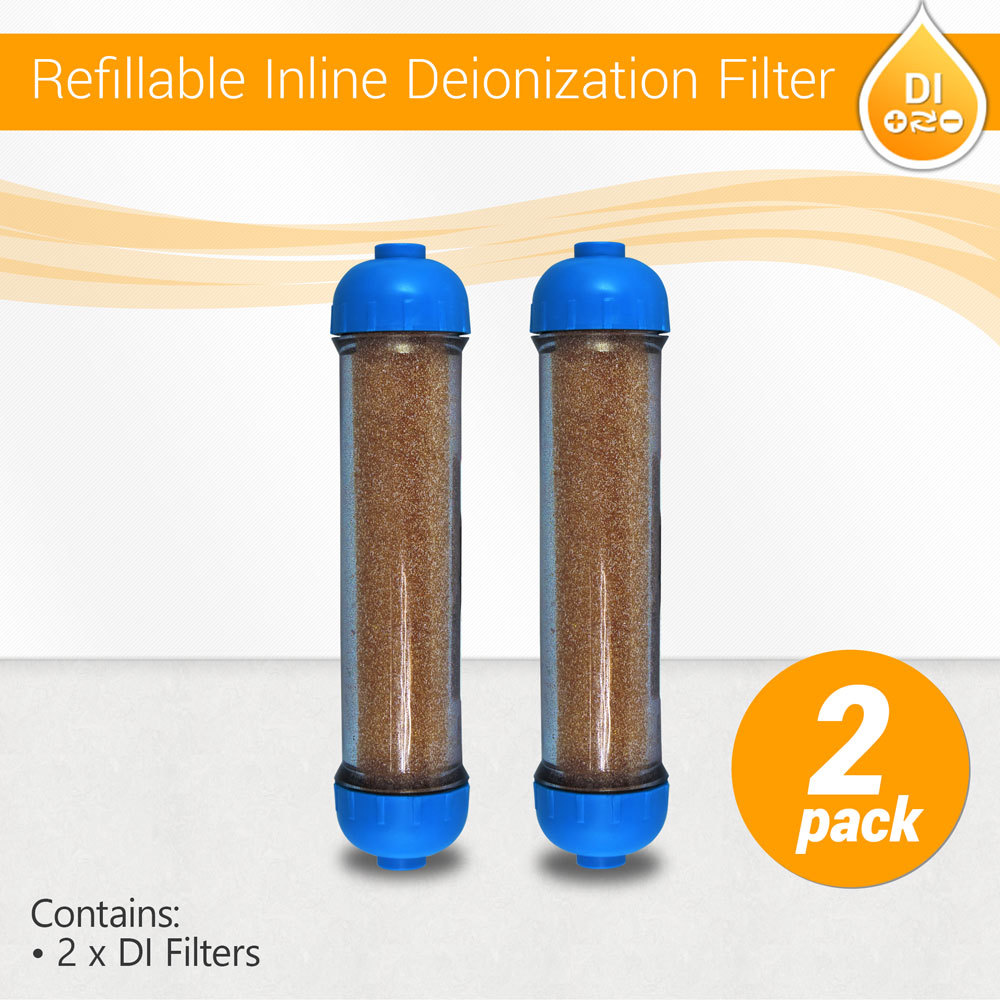 2 Mixed Bed Ion Exchange DI Resin 0PPM Reverse osmosis Filter Refillable Housing