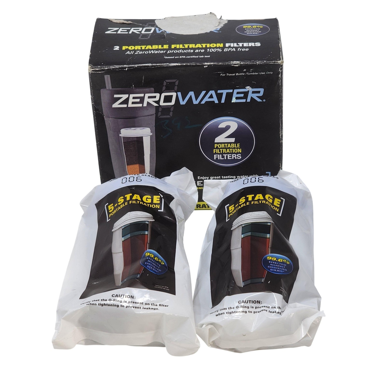 ZeroWater ZR-230 2 Pack Portable Filtration Filters For Brita Maxtra+ White
