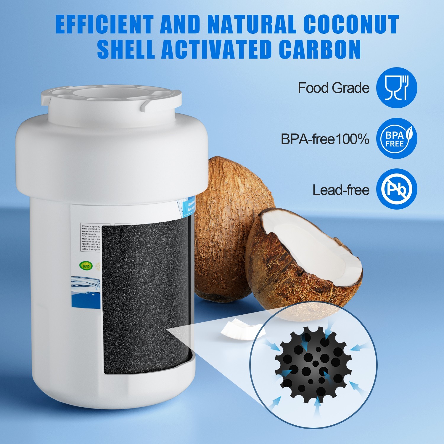 4 Pack F006 Refrigerator Water Filter for GE MWF, MWFINT, MWFA, PC75009