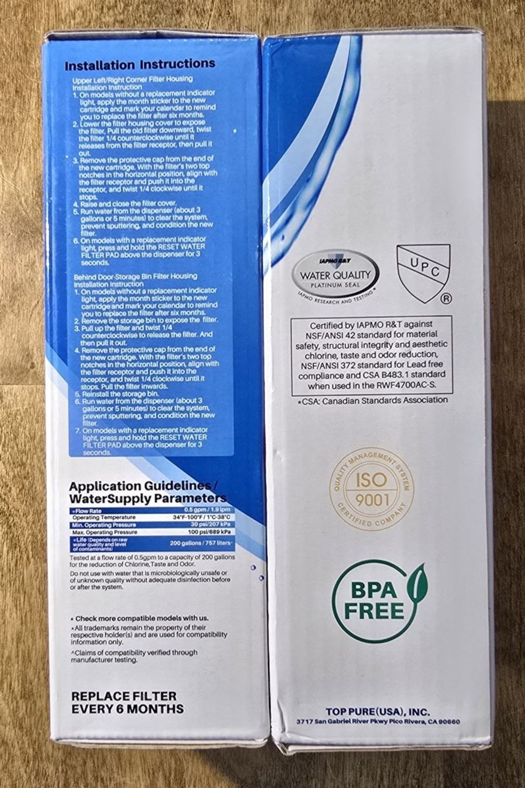 RWF4700AC Water Filter Fit for LT1000P, ADQ747935, LMXS28626D, LT1000PC 2PACK