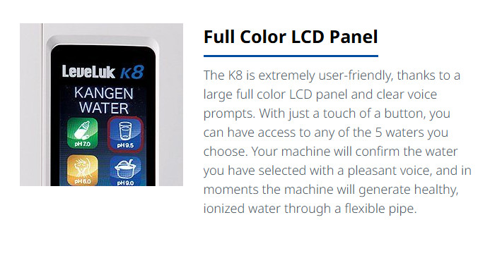 Enagic LeveLuk K8 KANGEN WATER Alkaline Filtration Ionizer Machine