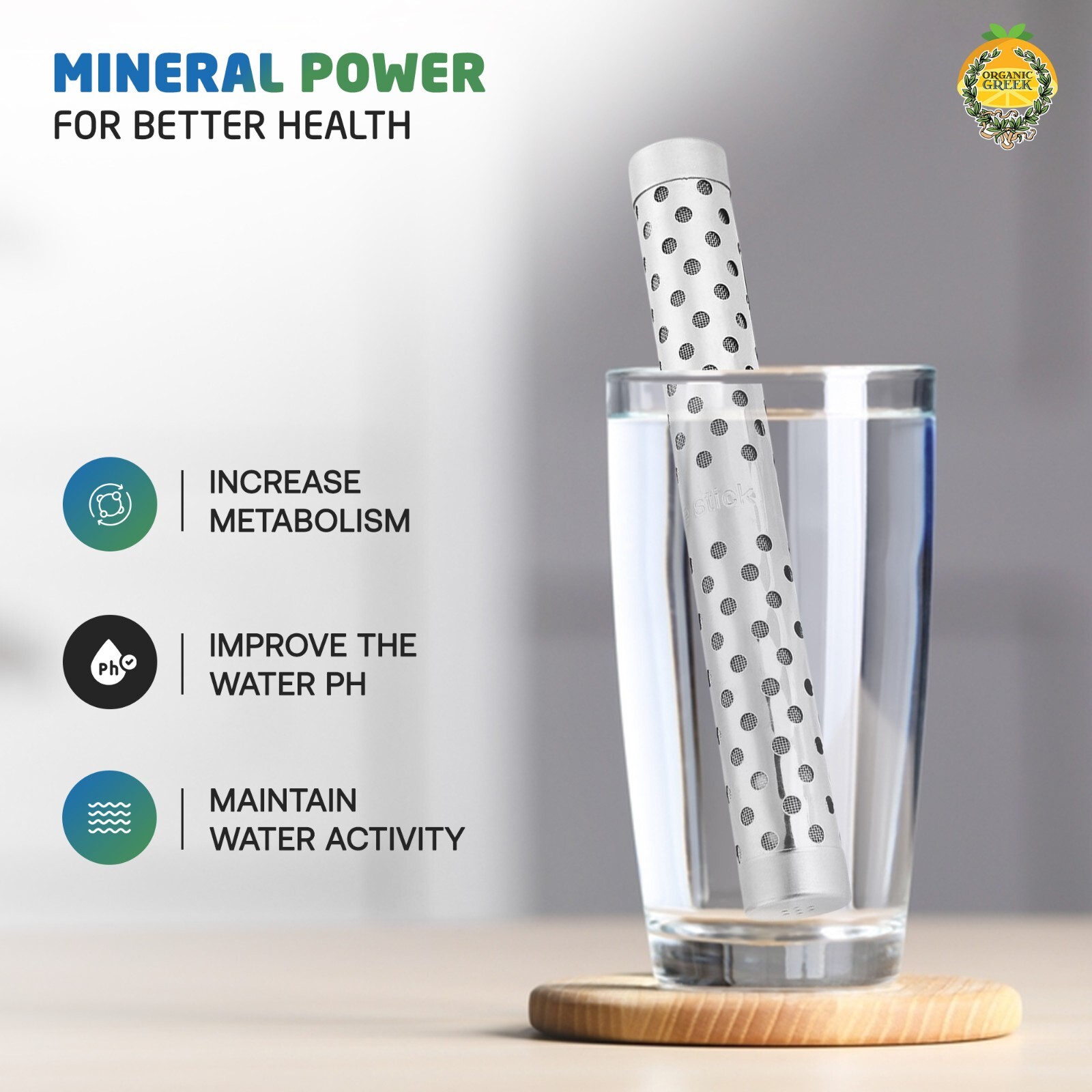 Organic Greek Portable Alkaline Hydrogen Water Ionizer Stick pH Booster (2)
