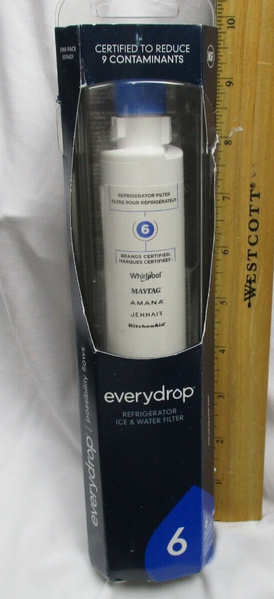 Whirlpool Ice and Water Refrigerator Filter 6, EDR6D1, Single-Pack , White, NEW!