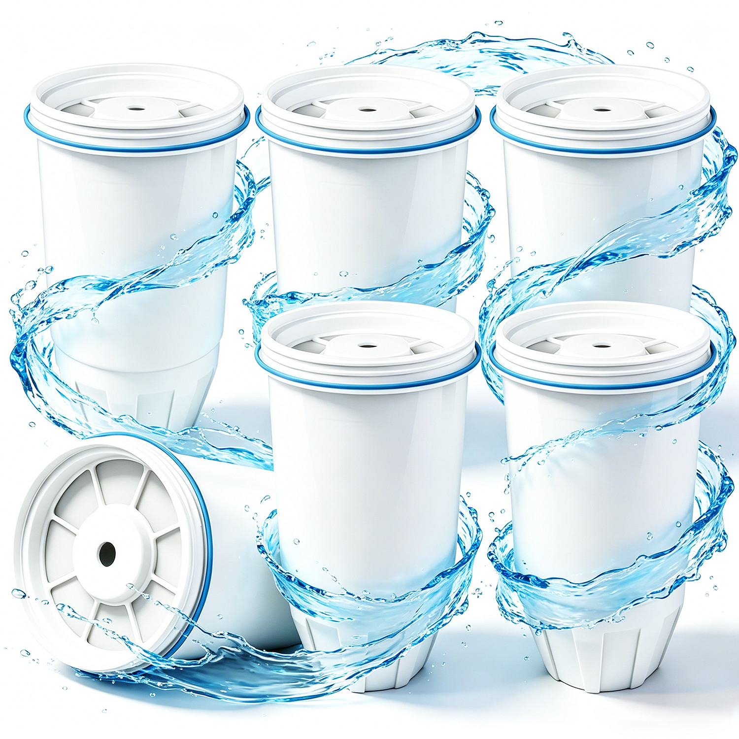 6x Upgraded Water Filter Compatible with Zero Pitcher Dispenser ZR-001 ZR-004