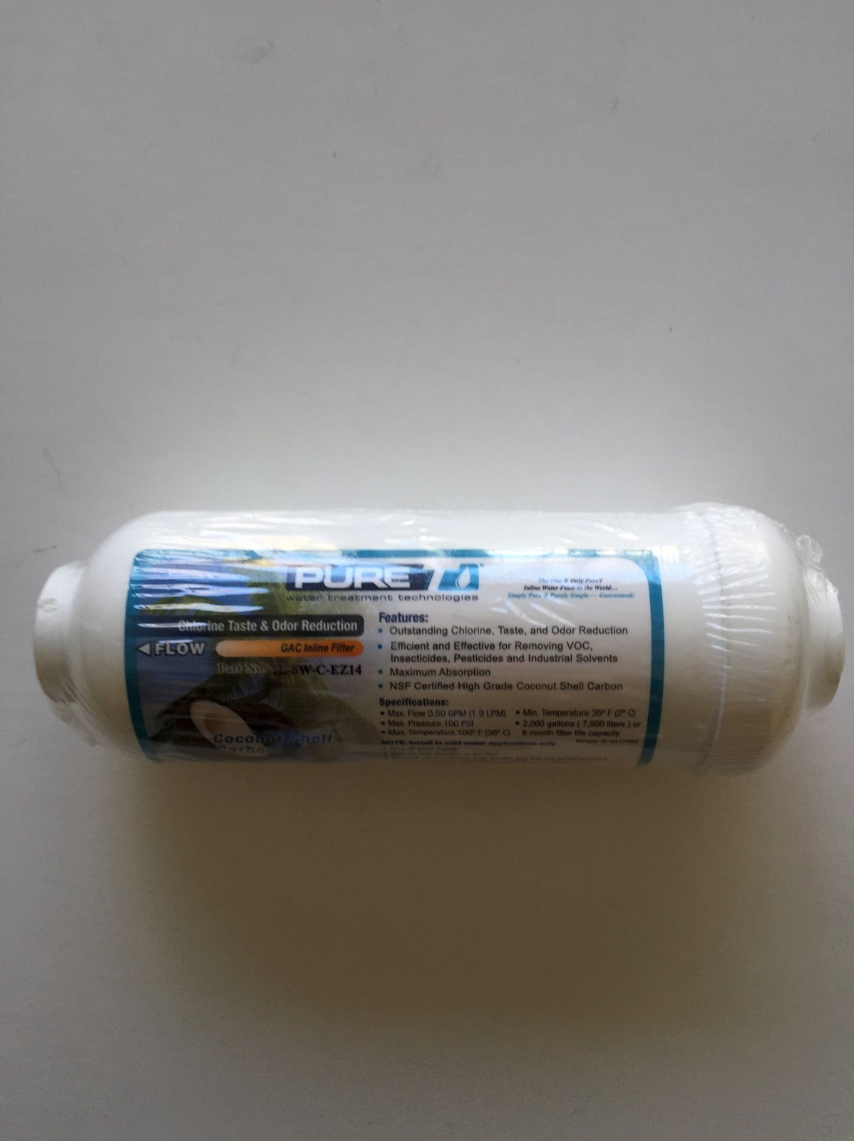 REVERSE OSMOSIS 6 x 2 IN-LINE CARBON FILTER 1/4″ QUICK CONNECT ENDS – 18 Filters