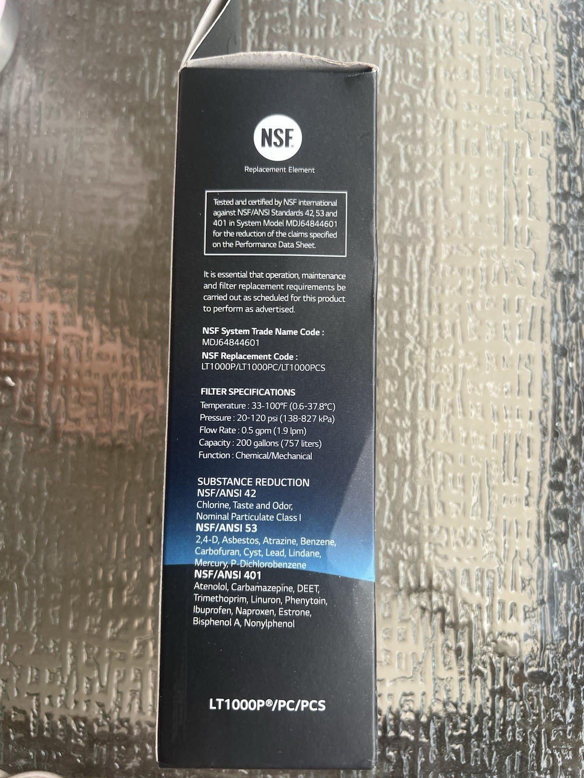 LG Water Filter Replacement Cartridge LT10000P/PC/PCS Brand New Sealed