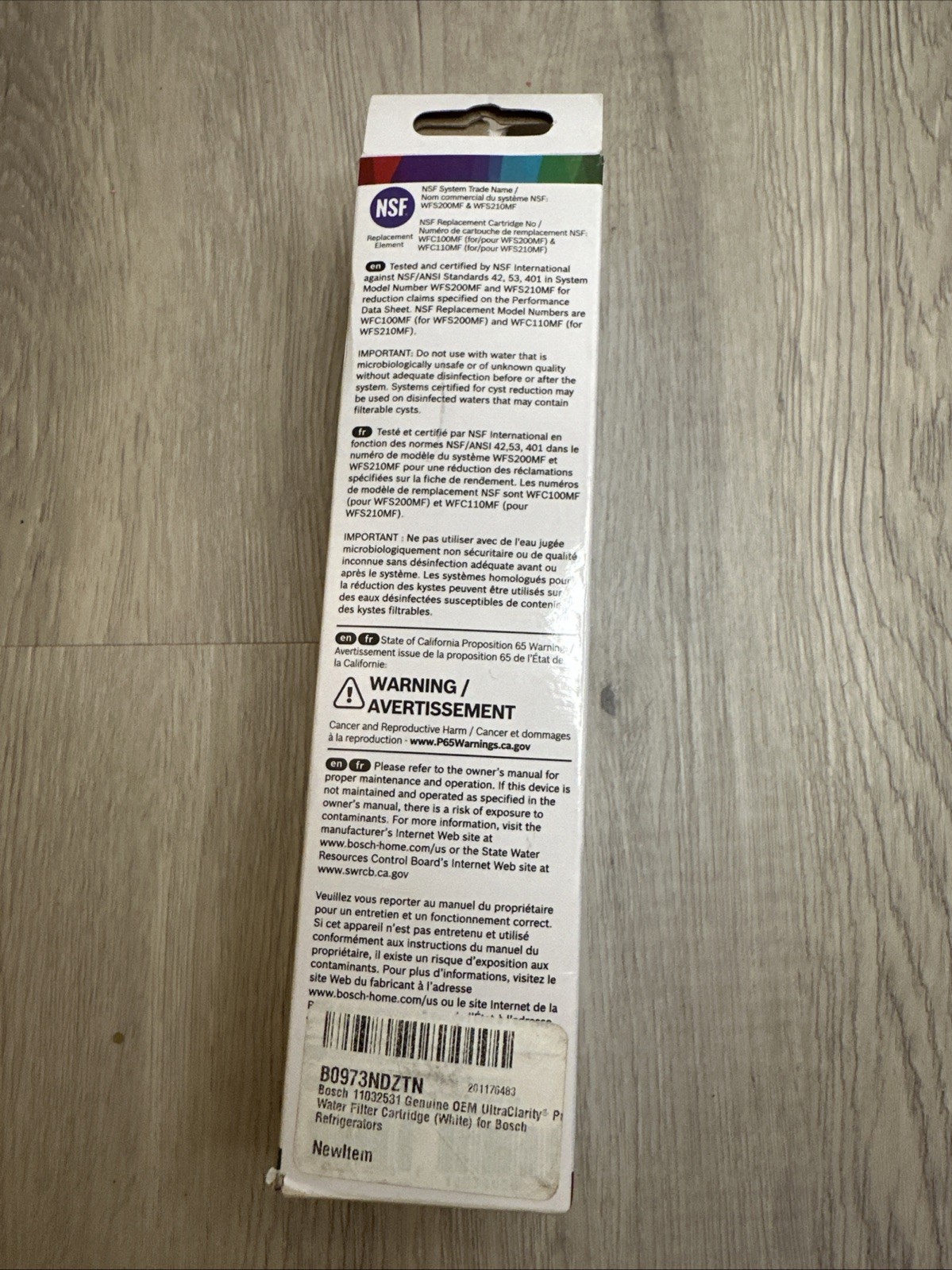 1 PACK Bosch Ultra Clarity Pro BORPLFTR50 Water Filter White #WFS200MF Read