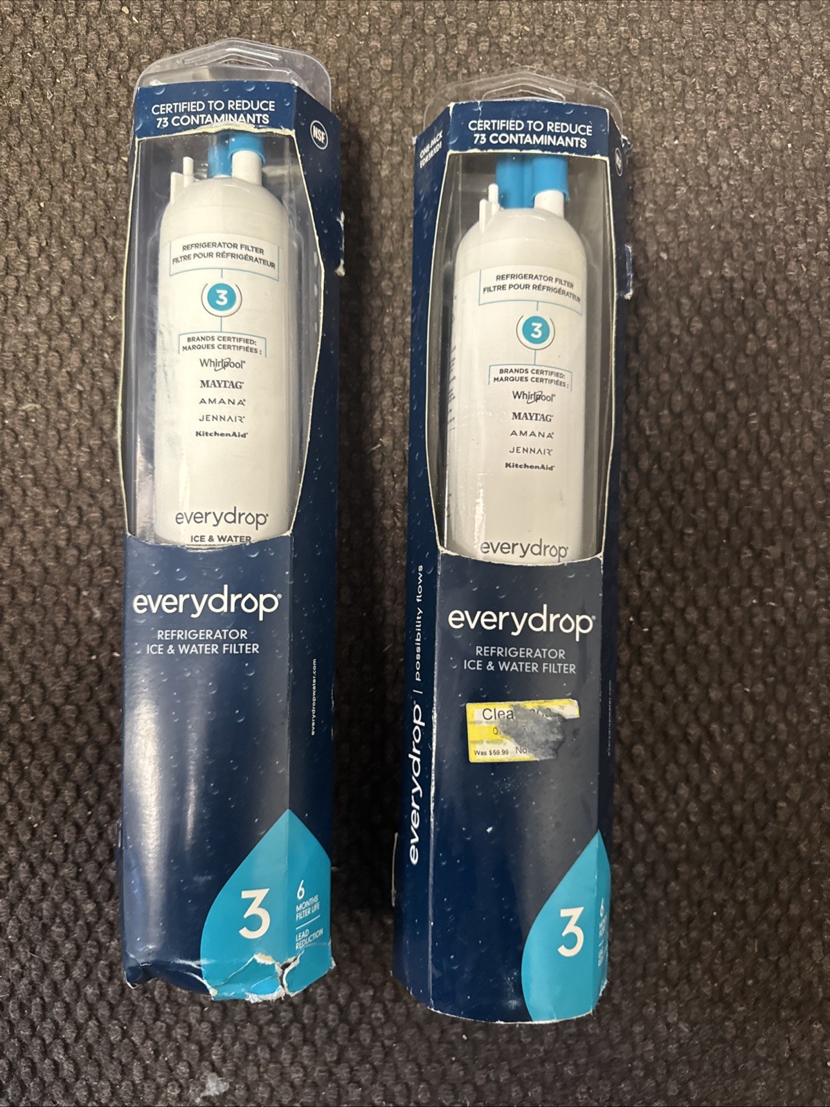 Everydrop Refrigerator Ice & Water Filter #3 – Unused – Box Damage Quantity 2