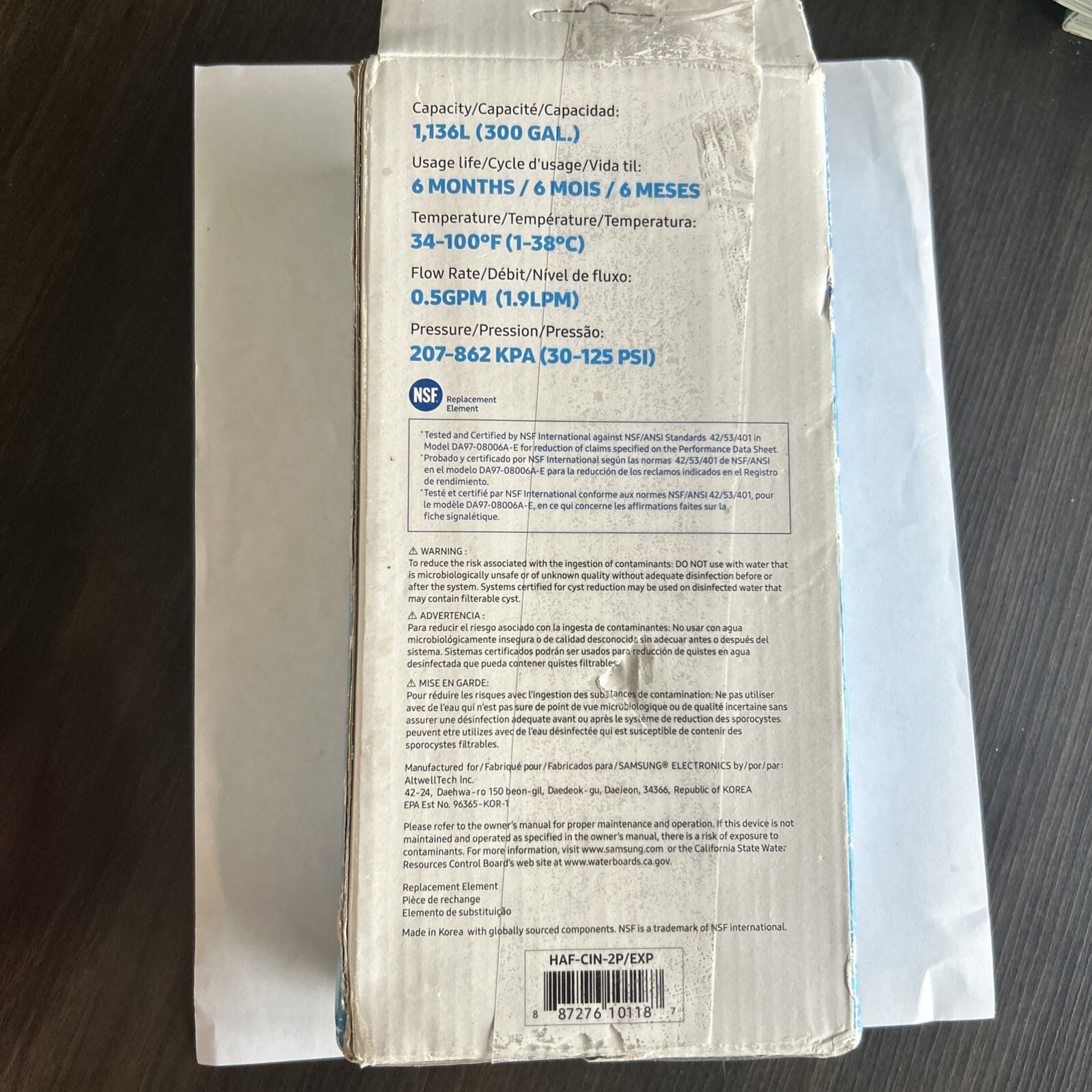 SAMSUNG Genuine Filters for Refrigerator Water and Ice, 2 Pack Box Damage *READ