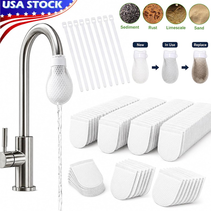 50Pcs Faucet Filter Cotton Bags,Anti-Splash Water,Remove Limescale Sand Rust