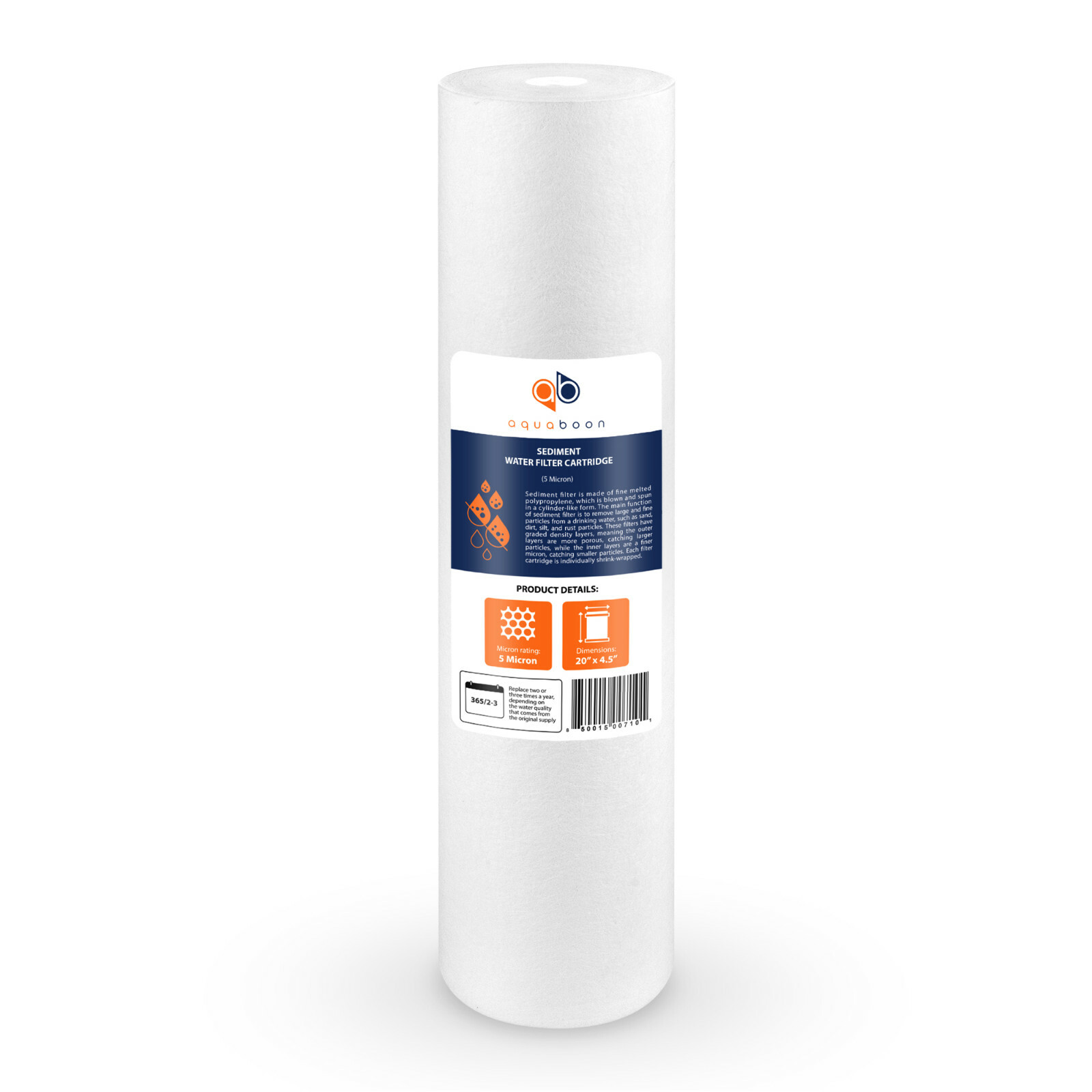 2PK of Big Blue 5 Micron 20″ x 4.5″ Sediment Water Filter Cartridge by Aquaboon
