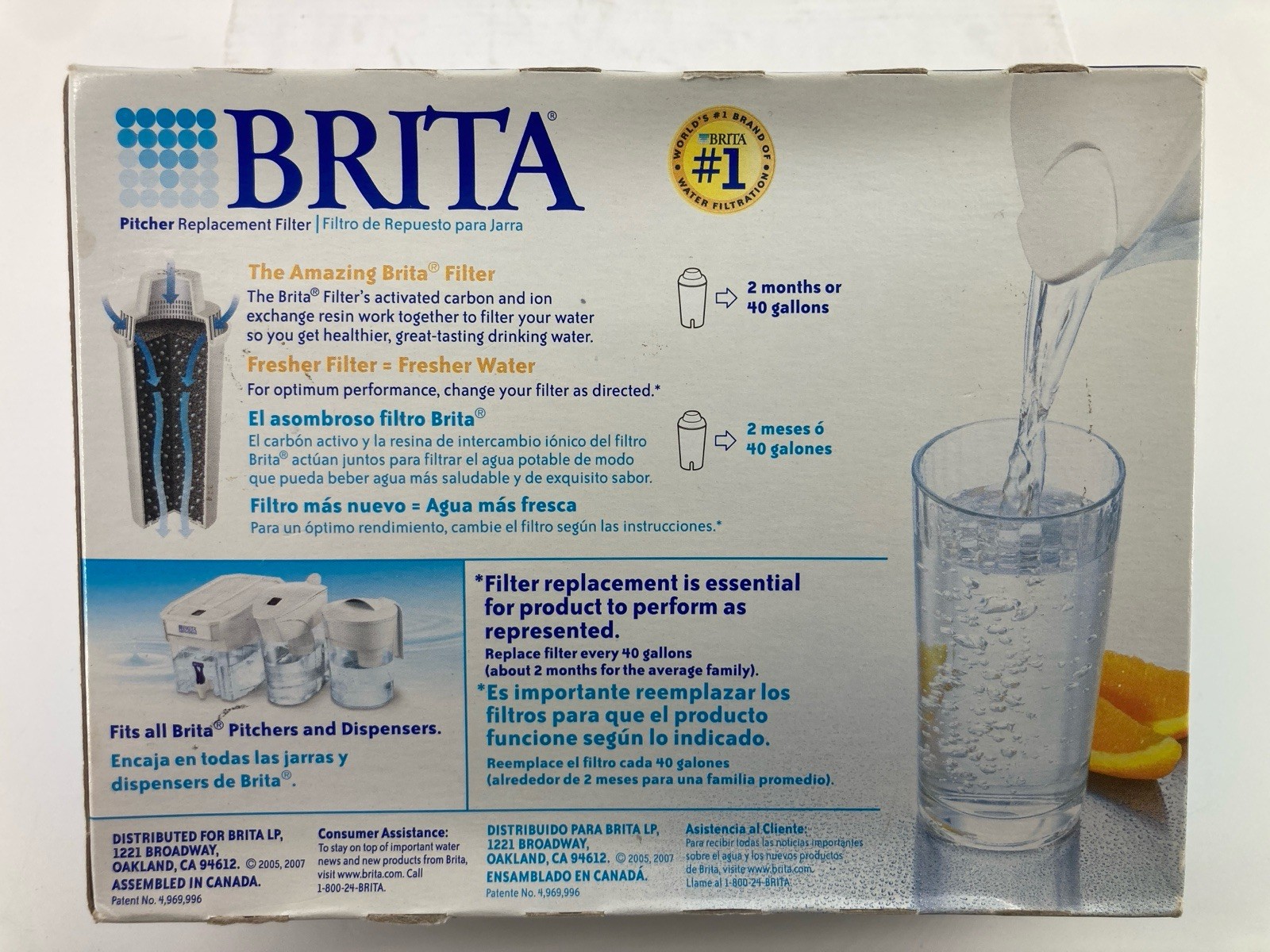 BRITA NEW SEALED Replacement Pitcher Filters 3 Pack. Model #OB03