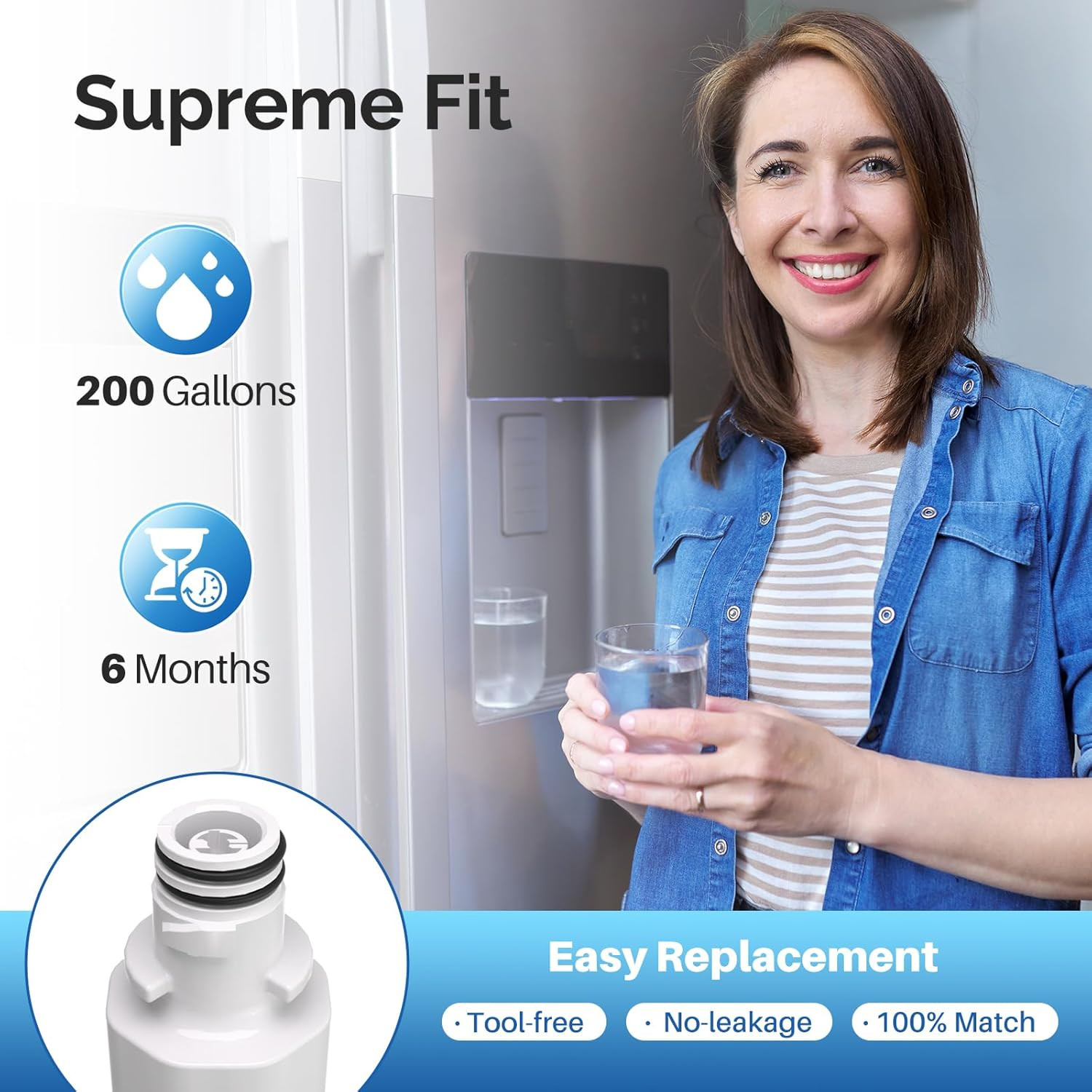ICEPURE LT1000PC 2 Replacement Refrigerator Water and 3 LT120F Air Filter Combo