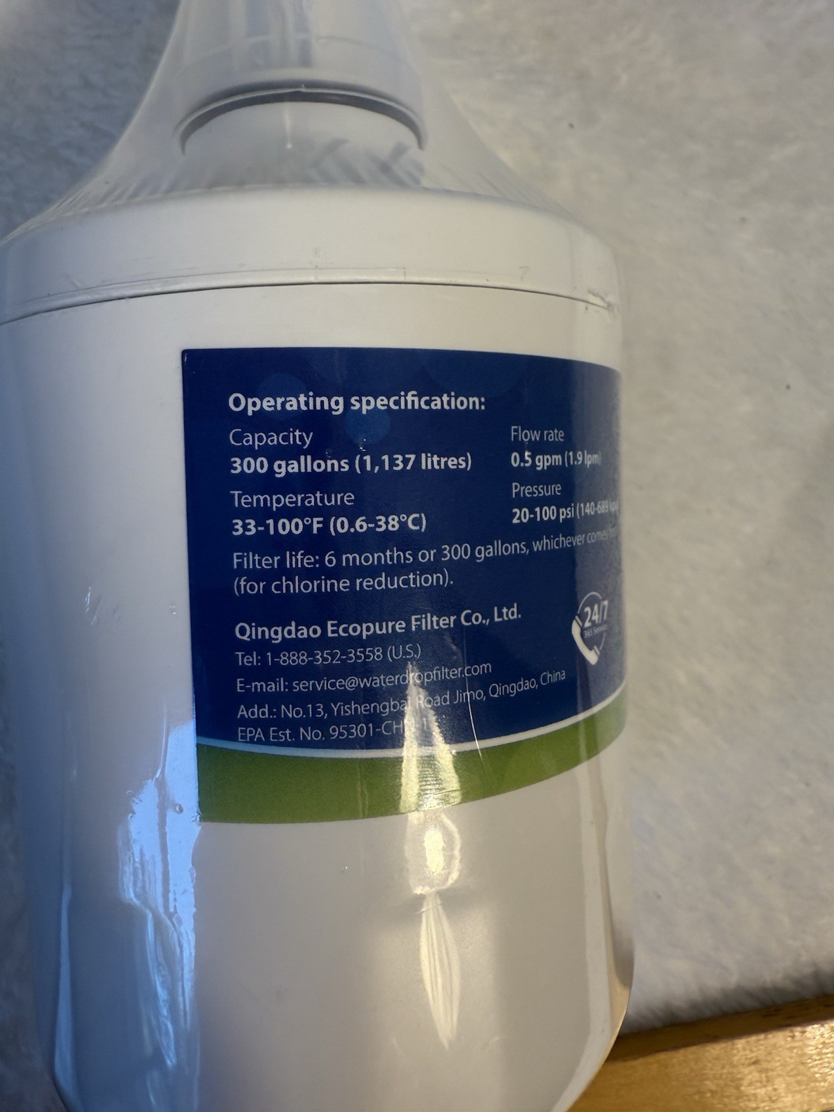 Water Filter Waterdrop Refrigerator WD-F11B Replacement 6 Months/300 gallons