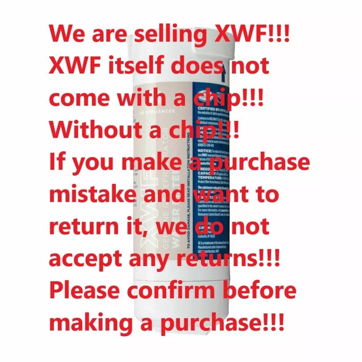New 3 Pack GE XWF Replacement XWF Appliances Refrigerator Water Filter(NOT XWFE)