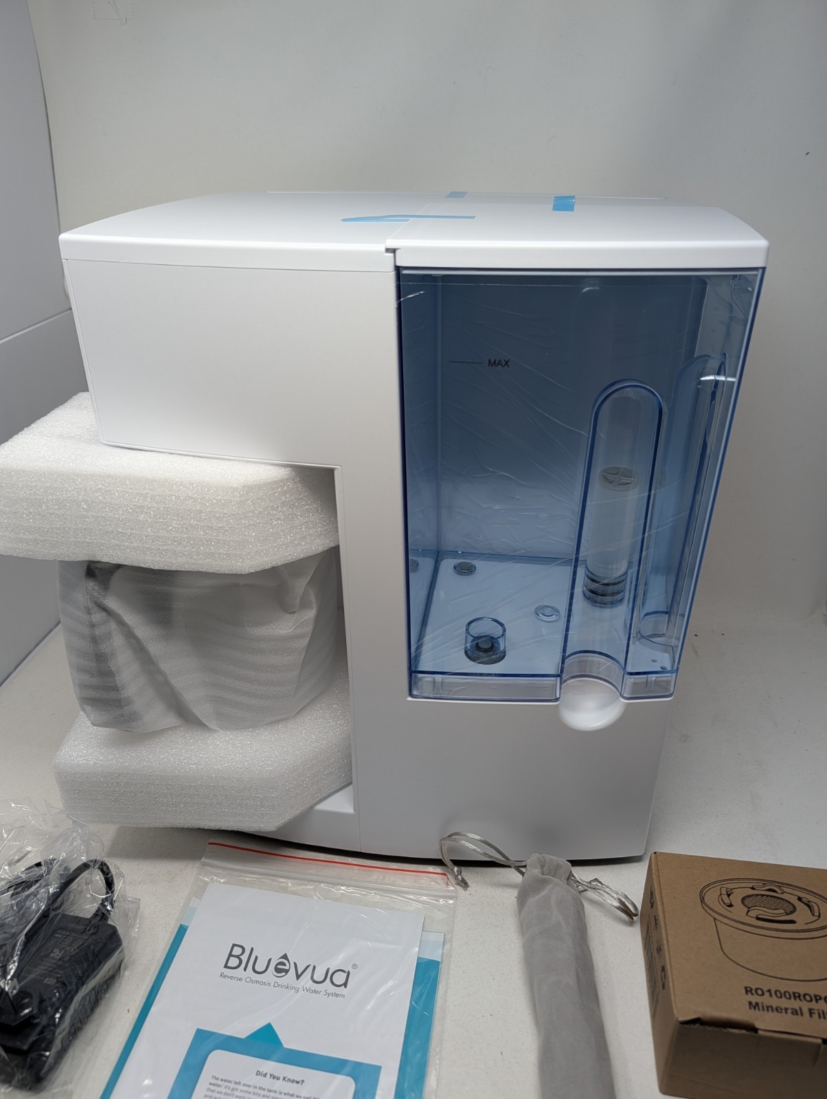 Bluevua RO100ROPOT UV Reverse Osmosis System Countertop Water Filter 6 Stage NOB